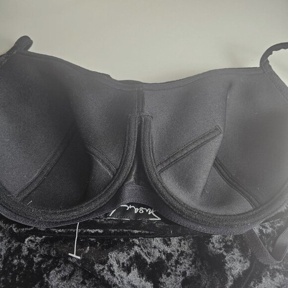 Susan Lucci Vintage Black Velvet Tank Top Bra Support 34D Spaghetti Strap - Picture 5 of 5